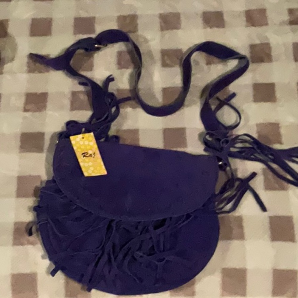 RAJ Suede Fringe Purse NWT